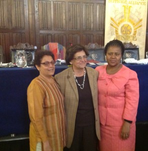 Members of the new board: Treasurer Seema Uplekar, President Joanna Manganara and Secretary-General Mmabatho Ramagoshi