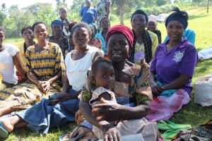 Uganda - women waiting for a meeting in the local VSLA