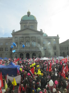 More than 12.000 persons  demonstrating in front of the Swiss government building