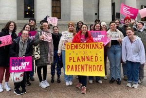 "Denisonians for Planned Parenthood" activists in action, demonstrating Demonstrate