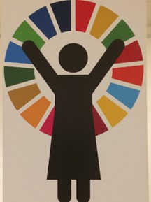 Poster on the ground level of UN headquarters (NYC),