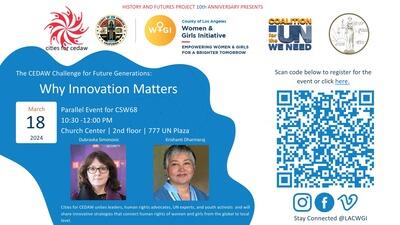 CEDAW at CSW68: Why Innovation Matters? With Dubravka Simonovic and Krishanti Dharmaraj