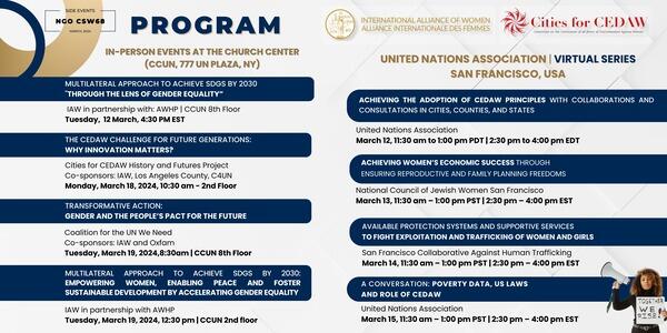 List of Parallel Events at CSW68 organised or sponsored by the IAW