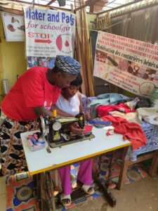 Production of reusable sanitary pads - Learning to saw